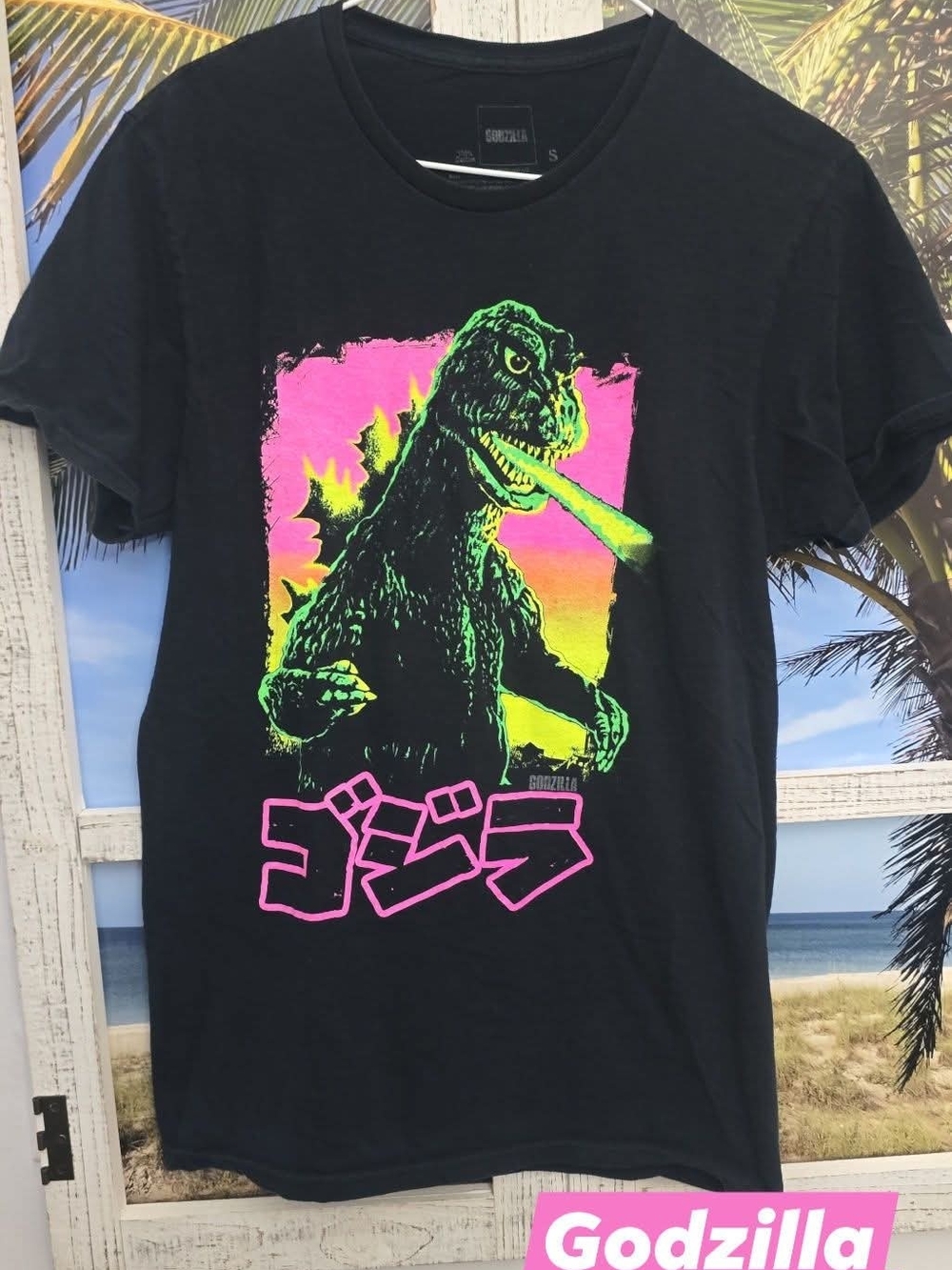Godzilla Neon Graphic Tee - Black